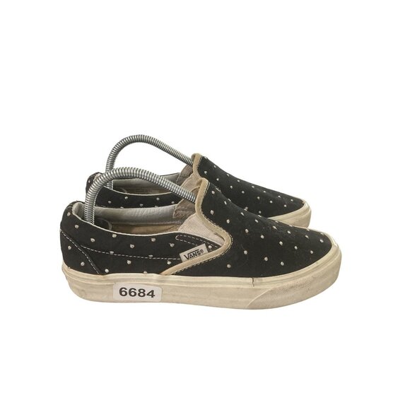 Vans unisex size Men 5 Women 6.5 Black Polka Dot Slip-On Canvas Skate Sneakers - Picture 6 of 8
